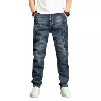 Джинсы мужские, 42, 44 дюйма, джинсы, брюки-багги, прямые джинсы, модные повседневные брюки, мужские брюки большого размера