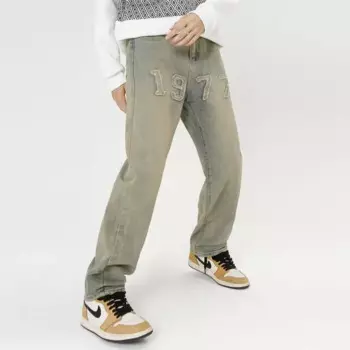 Джинсы мужские и женские с вышивкой в стиле хип-хоп