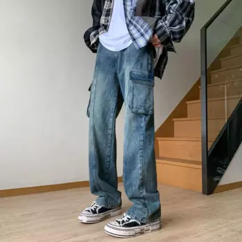 Джинсы мужские мешковатые в стиле хип-хоп, Y2k, 2023