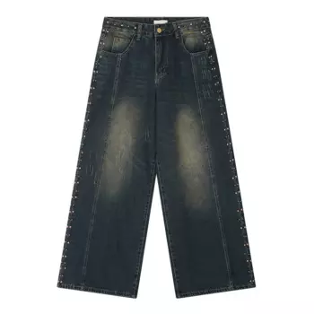Джинсы мужские оверсайз в стиле хип-хоп с заклепками