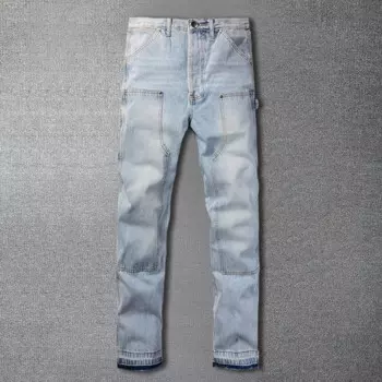 Джинсы мужские прямые однотонные, на осень, 2023