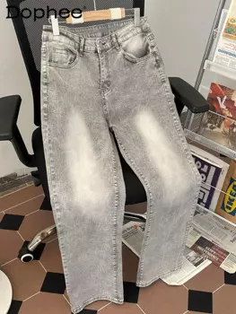 Джинсы мужские прямые однотонные, весна-осень 2024