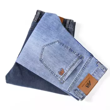 Джинсы мужские прямые стрейчевые, х/б, на осень/зиму