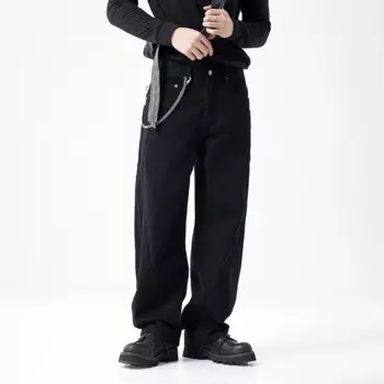 Джинсы мужские с широкими штанинами, уличная одежда в стиле хип-хоп, панк, из чистого хлопка, джинсовые брюки со шнуровкой, зеленые брюки Cityboy