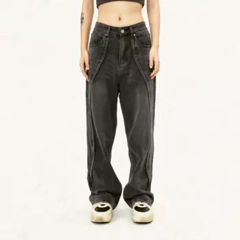 Джинсы мужские в стиле хип-хоп, составного кроя