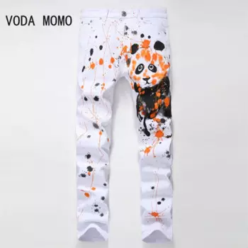 Джинсы мужские зауженные рваные в стиле хип-хоп