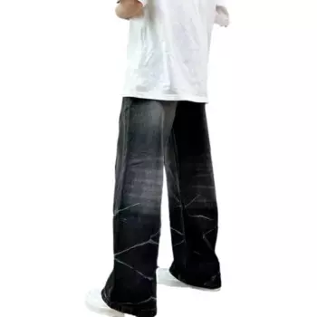 Джинсы с широкими штанинами для мужчин и женщин