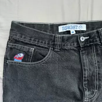 Джинсы с вышивкой в стиле хип-хоп, Y2k