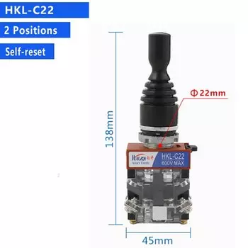 Джойстик 22 мм, переключатель Monolever Rocker Cross Master, 2-ходовой 4-ходовой самосброс, автоблокировка, 2NO 4NO HKL-C12 C22 C14 C24
