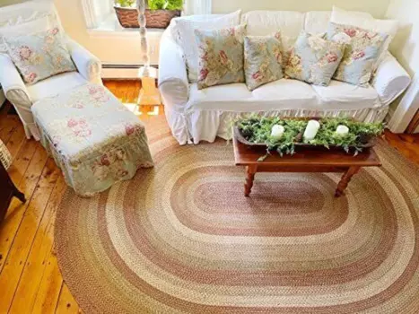 Джутовый коврик, плетеный коврик от Homespice 4 'X 6' Овальный бежевый