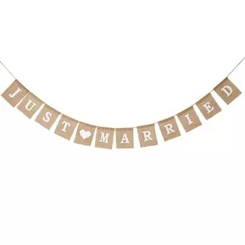 Джутовый свадебный баннер "Мистер Миссис" OZXCHIXU