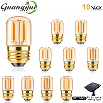 Греск Т28 Э27 светодиодная лампа янтарного цвета 1Вт 12-24В