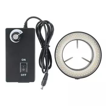 Регулируемая 144 56 светодиодная кольцевая лампа 6500 К 90 В-240 В для промышленного стереомикроскопа, тринокулярный микроскоп, цифровая видеокамера