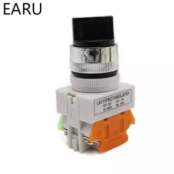 Лай7 Селекторный поворотный переключатель кнопка 22 мм 4 Винтовые клеммы 2-сторонний маленький размер 2 Позиции ВКЛ./ВЫКЛ. LAY37 Y090 кнопочный переключатель