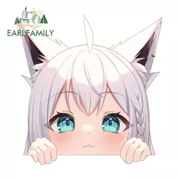 EARLFAMILY 13 см аниме Fubuki Peeker наклейка большая голова виниловая мультяшная наклейка на автомобиль JDM заднее лобовое стекло багажник Peek наклейки графика