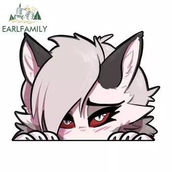 EARLFAMILY 13 см, аниме пушистая наклейка для автомобиля, милое животное, забавный автомобильный гаджет, фургон, наклейка, Забавный холодильник, автомобильные аксессуары