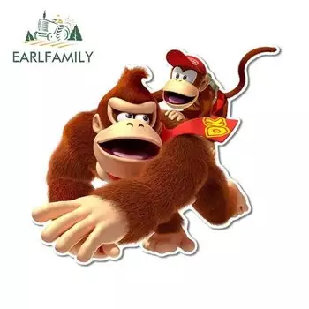 EARLFAMILY 13 см для аркадных игр «Donkey Kong», автомобильная наклейка для сноуборда, Стайлинг автомобиля, наклейка, виниловый материал, украшение для багажника, ноутбука