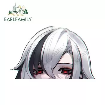 EARLFAMILY 13 см для Arlecchino Genshin Impact Peek аниме автомобильная наклейка интересная наклейка на кондиционер устойчивая к царапинам графика RV