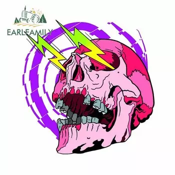 EARLFAMILY 13 см для инженера электричества, Череп, виниловый материал, автомобильные наклейки, наклейка для ноутбука, оконные стекла, защита двери автомобиля, Декор