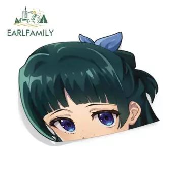 EARLFAMILY 13 см для Maomao Mao Licht Peek Half Body, милые наклейки для автомобиля, Стайлинг автомобиля, мультяшные наклейки, автомобильные аксессуары, лобовое стекло ноутбука