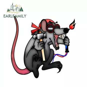 EARLFAMILY 13 см для мультяшного сварщика, тонкая наклейка, сделай сам, автомобильные наклейки, сварочная маска, интересная водонепроницаемая для JDM SUV RV, украшение