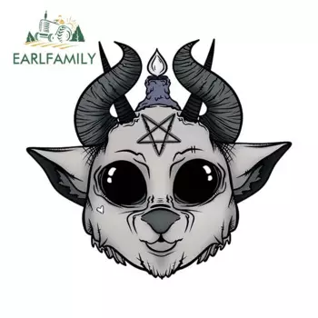 EARLFAMILY 13 см для овец, дьявола, сатаны, автомобильные наклейки, солнцезащитные индивидуальные наклейки, устойчивые к царапинам, лобовое стекло, фургон, автомобильная этикетка