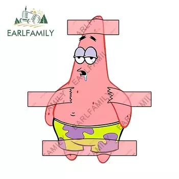 EARLFAMILY 13 см для планктона, наклейки на стену автомобиля, Необычные Мультяшные строительные модные наклейки с окклюзией, декор от царапин