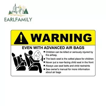 EARLFAMILY 13 см для подушки безопасности, предупреждающие наклейки для автомобиля, виниловые наклейки для каравана, индивидуальная наклейка, RV JDM VAN, граффити, мультяшный водонепроницаемый декор
