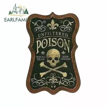 EARLFAMILY 13 см для ядовитого черепа, виниловая наклейка, стикеры для автомобиля, мотоцикла, водостойкая наклейка, окклюзия, царапины, наклейки для Campervan