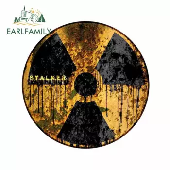 EARLFAMILY 13 см для Stalker, символ радиации, автомобильная наклейка, виниловая автомобильная пленка, наклейка на холодильник, ноутбук, окклюзия, царапины