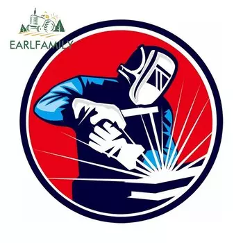 EARLFAMILY 13 см для сварщика, индивидуальная Автомобильная наклейка, автомобильные товары, наклейка на бампер, холодильник, виниловые водонепроницаемые автомобильные аксессуары
