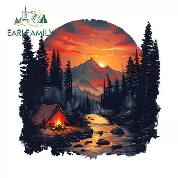 EARLFAMILY 13 см х 10,7 см для горов и рек, вид на природу, автомобильные наклейки, модные индивидуальные наклейки, Стайлинг автомобиля, багажник