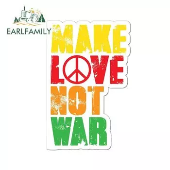 EARLFAMILY 13 см х 8,4 см для мира, наклейка на автомобиль «сделай любовь не война», модная наклейка с окклюзией и царапинами, украшение для стайлинга автомобиля