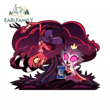 EARLFAMILY, 13 см, индивидуальная наклейка для автомобиля Helluva Boss, наклейка для защиты двери автомобиля, интересная Защита от солнца, фургон, бампер, графика