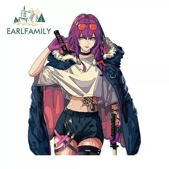 EARLFAMILY, 13 см, Кафка хонькай, старинная дрип-тату, автомобильные наклейки, солнцезащитные модные наклейки, аниме, устойчивые к царапинам автомобильные товары