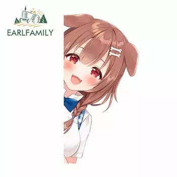 EARLFAMILY 13 см Красивые милые автомобильные наклейки Inugami Korone Hololive аниме Переводные картинки с глазами забавные личные Переводные картинки с фургоном Windwos