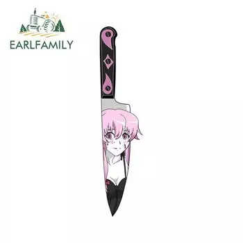 EARLFAMILY 13 см Mirai Nikki Gasai Yuno Waifu автомобильные наклейки аниме устойчивая к царапинам наклейка для окна ноутбука бампера автомобиля двери протектор