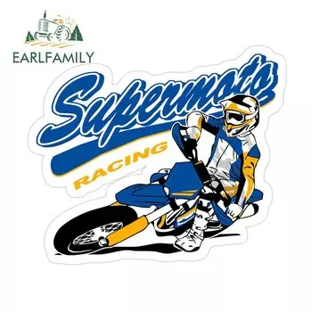 EARLFAMILY 13 см наклейка на гоночный автомобиль для мотокросса синяя мотоциклетная индивидуальная Водонепроницаемая наклейка на багажник мотоцикла