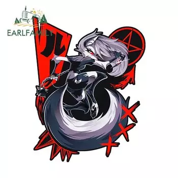 EARLFAMILY 13 см X 10,1 см для Helluva Boss Loona милые автомобильные наклейки устойчивые к царапинам индивидуальные наклейки автомобильные товары с окошками