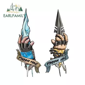 EARLFAMILY 13 см x 10,1 см для Mortal Kombat Скорпион автомобильные наклейки окклюзия царапин наклейки виниловая автомобильная пленка водонепроницаемое украшение