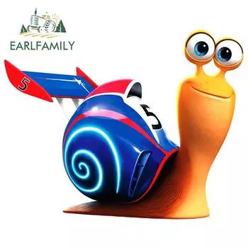 EARLFAMILY 13 см x 10,2 см для турбо улитки автомобильные наклейки и наклейки водонепроницаемые виниловые автомобильные сборники мультяшное украшение