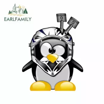 EARLFAMILY 13 см x 10,2 см для пингвина устойчивая к царапинам Автомобильная наклейка Водонепроницаемая наклейка для холодильника мультяшное графическое украшение