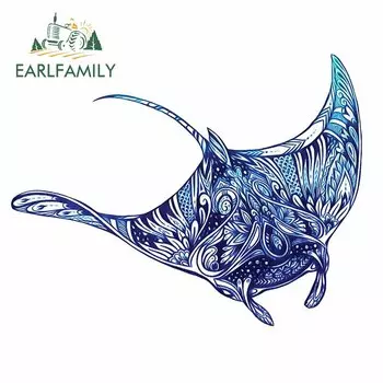 EARLFAMILY 13 см x 10,3 см забавные автомобильные наклейки для манты лучи наклейки для фургона водонепроницаемые DIY винтажные виниловые автомобильные наклейки