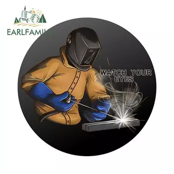 EARLFAMILY 13 см x 10,3 см для сварщика синие красные автомобильные наклейки устойчивые к царапинам на лобовое стекло водостойкая наклейка фотографика