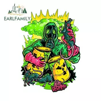 EARLFAMILY 13 см x 10,3 см для радиации, наклейки на автомобиль с ядерным загрязнением, солнцезащитные виниловые наклейки, милый Декор для автомобиля, фургона
