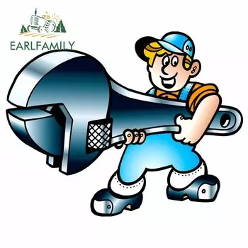 EARLFAMILY 13 см x 10,3 см для сантехника, забавные автомобильные наклейки, граффити, водостойкая индивидуальная наклейка, окклюзия, царапины