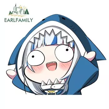 EARLFAMILY 13 см x 10,4 см для Gawr Gura забавные JDM наклейки на автомобиль модная индивидуальная наклейка подходит для фургона RV SUV транспортных средств