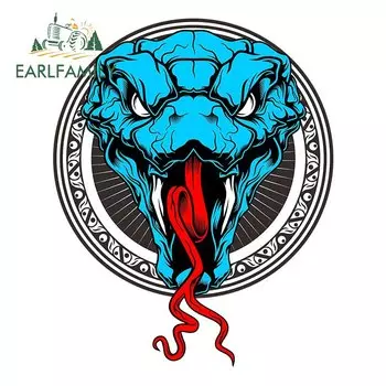 EARLFAMILY 13 см x 10,4 см Голова змея знак автомобиля Наклейка JDM окно автомобиля бампер переводная картинка гонки логотип украшение Творческий Стайлинг автомобиля
