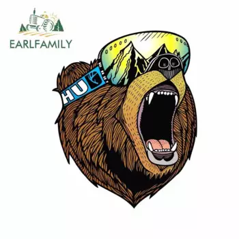 EARLFAMILY 13 см x 10,6 см Автомобильная наклейка для сноуборда Магнитный медведь Стайлинг доска для серфинга Виниловый мотоцикл Декор оконные двери наклейки