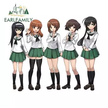 EARLFAMILY 13 см x 10,6 см для девочек и девушек и панцеров автомобильные наклейки водонепроницаемые солнцезащитные забавные наклейки для ноутбука холодильника автомобильные аксессуары